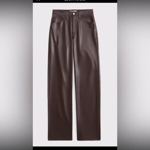 Abercrombie and Fitch Curve Love High Rise 90s Relaxed Vegan Leather Pants 32